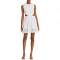 French Connection Esse Cotton Eyelet Cutout Dress in Linen White, NWT, Size 2