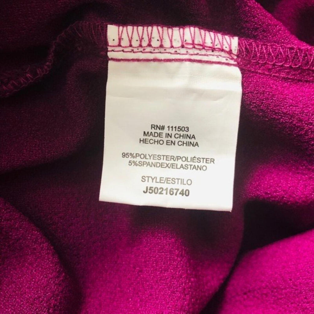 June & Hudson Belted Paper Bag High-Waisted Pants in Fuschia, Size L EXCELLENT