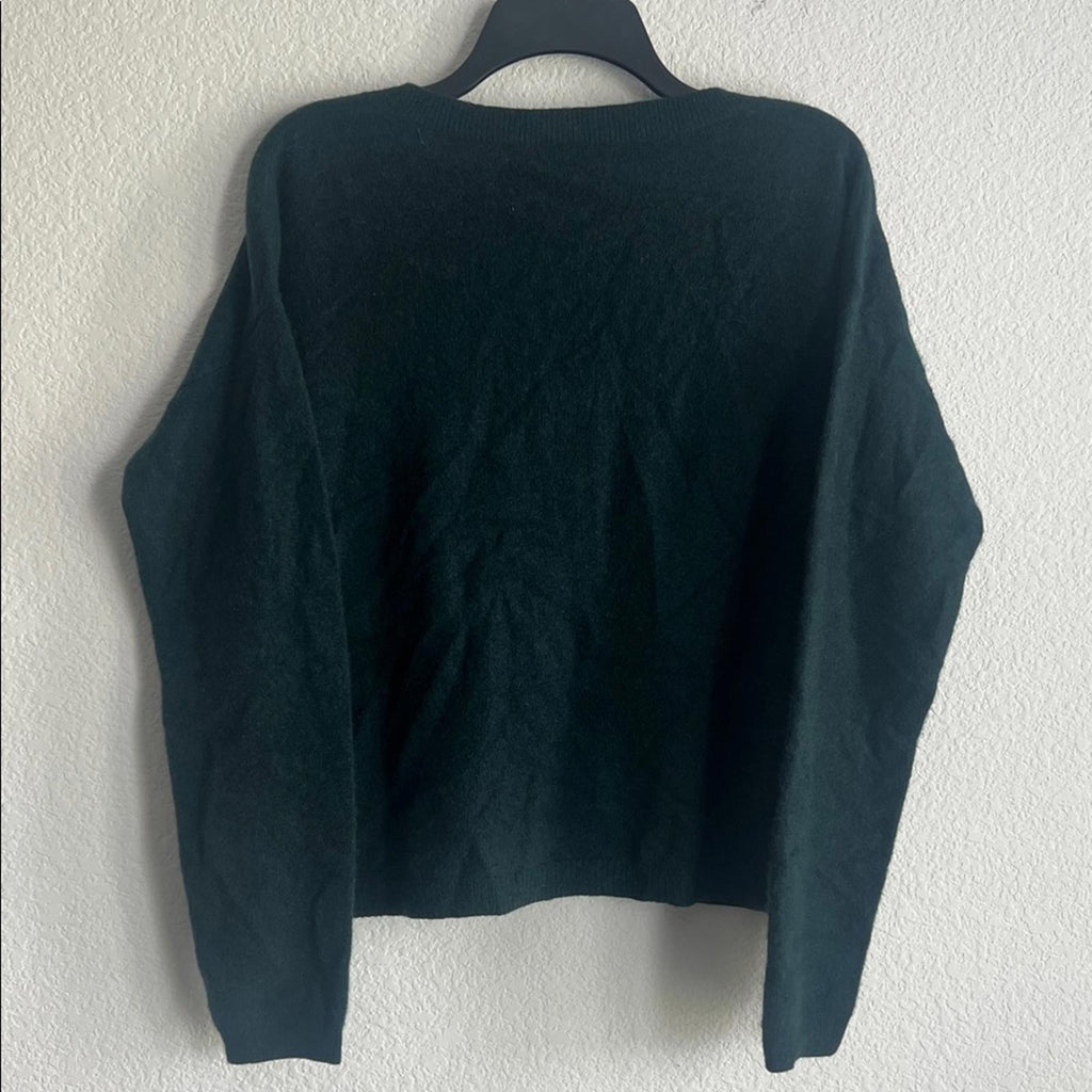 C by Bloomingdale's Cashmere V-Neck Cardigan in Dark Green, Size S, NWT