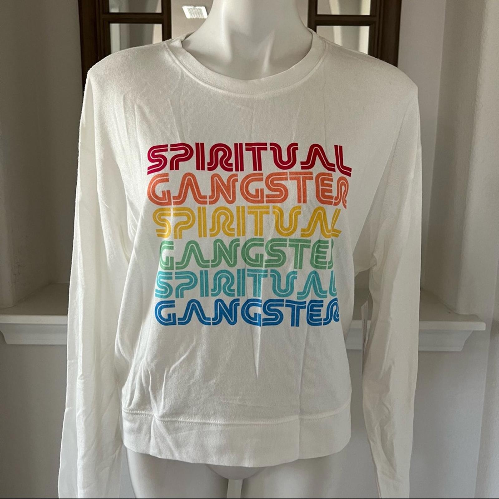 Spiritual Gangster Sweatshirt Knit Loungewear in White, Size XL NEW w/Tag