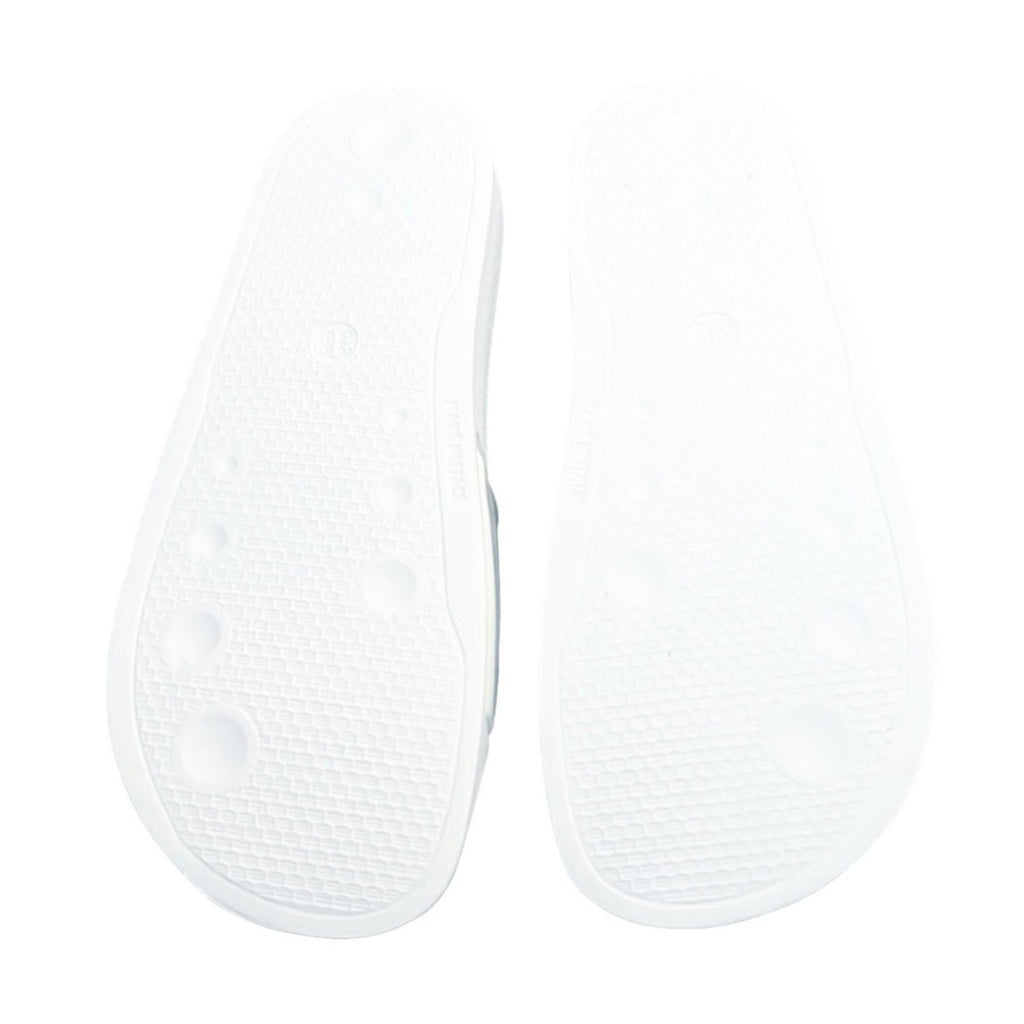 MOSCHINO Logo Slide Sandals in White, Size 38 New in Box