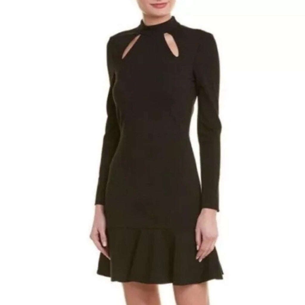 Alice + Olivia Marisela Ruffle Hem Cutout Cocktail Dress Black Size 2 EXCELLENT!