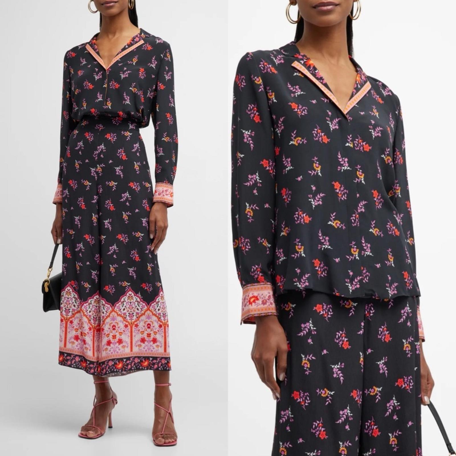 New Kobi Halperin Neo Silk Contrast Print Blouse, Size S New w/Tag $478