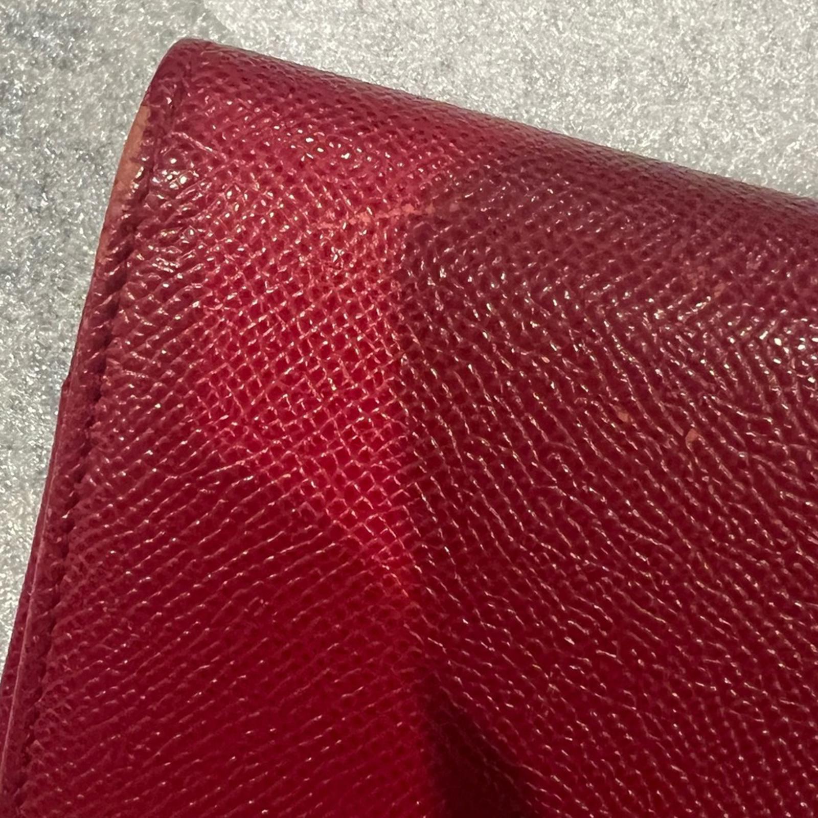 BVLGARI (Made in Italy) Long Leather Wallet in Red, Excellent Condition