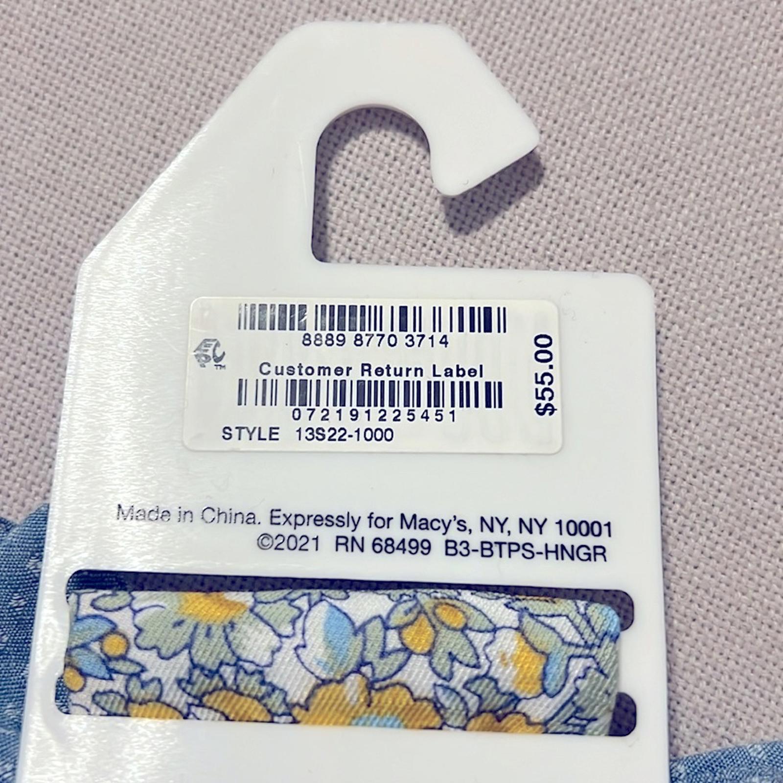 Bar III Bowtie & Pocket Square, Blue Diamond & Floral Style 13S22-1000 New w/Tag