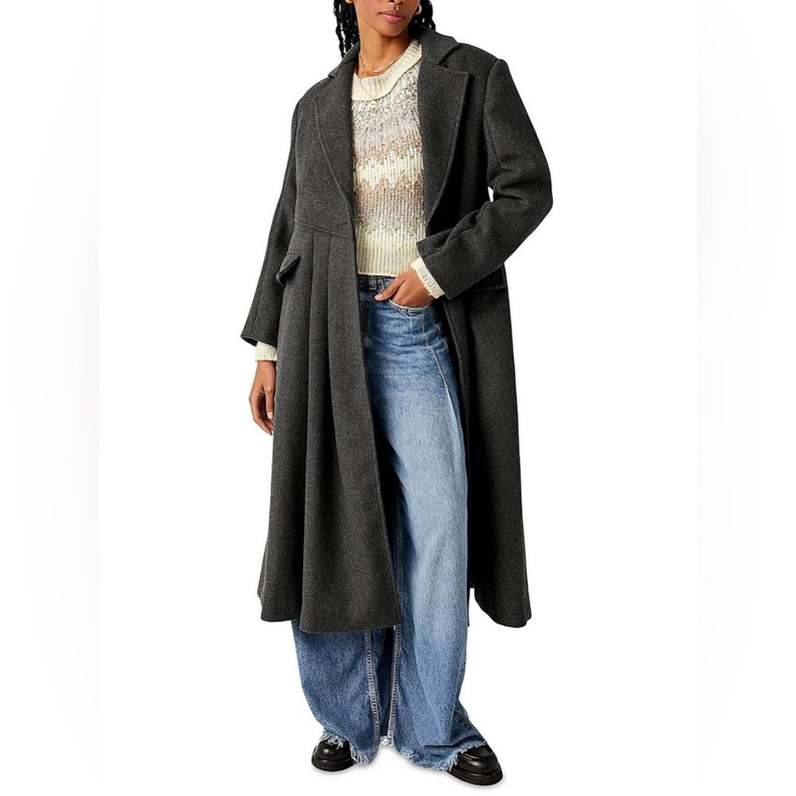 Free People Victoria Flared Wool-Blend Coat