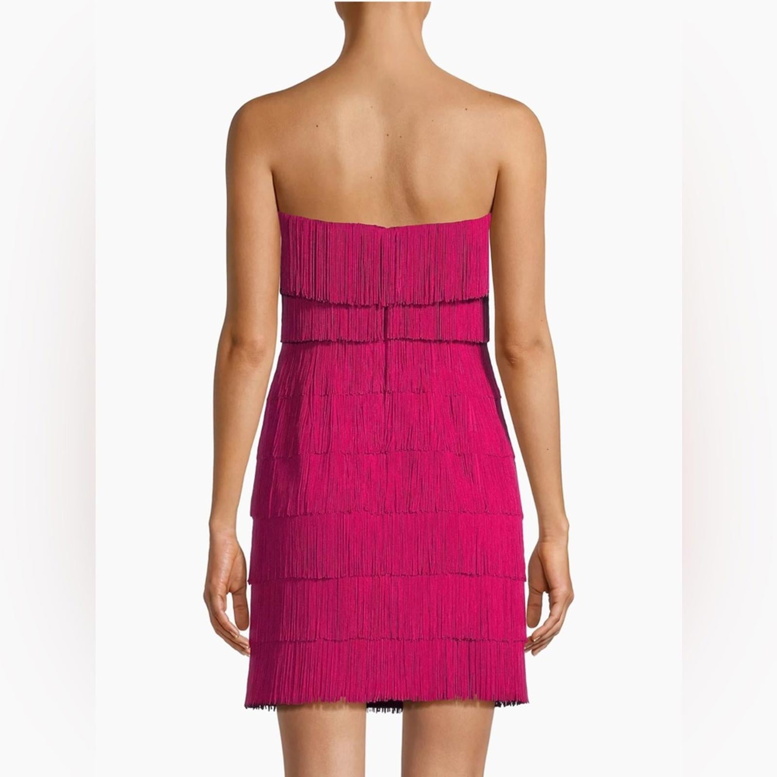Liv Foster Fringe Cocktail Dress in Rich Magneta Size 12 New w/Tag $395