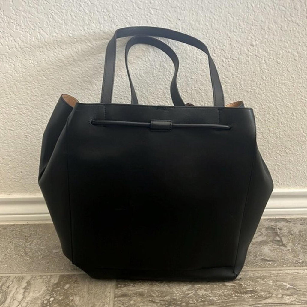 NEW Lauren Ralph Lauren Andie Large Leather Drawstring Tote in Black New w/o Tag