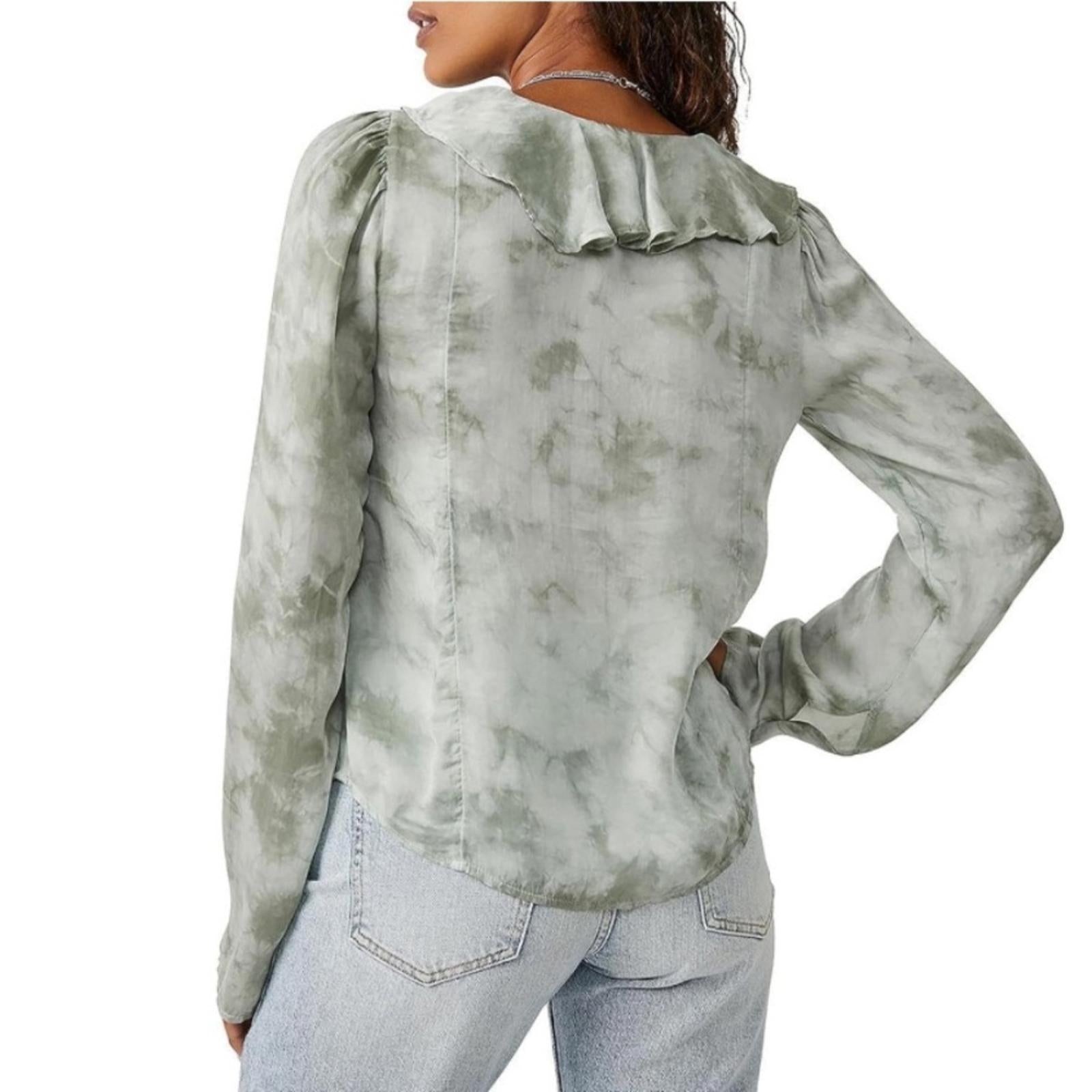 New Free People Women’s Lyocell Tie Front Blouse, Size M New w/Tag Retail $128