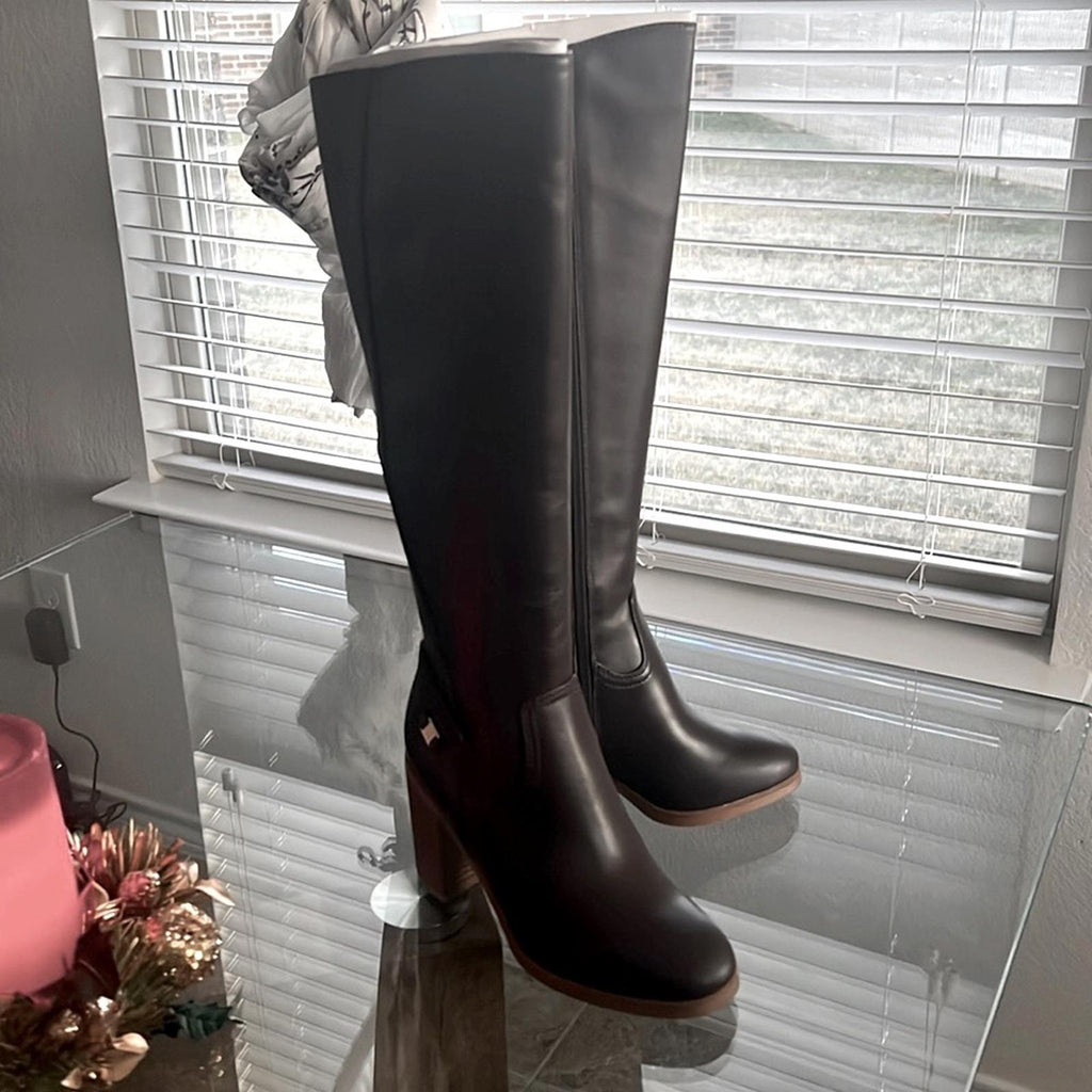 Giani Bernini Odettee Memory Foam Block Heel Knee High Riding Boots, Size 5 NEW