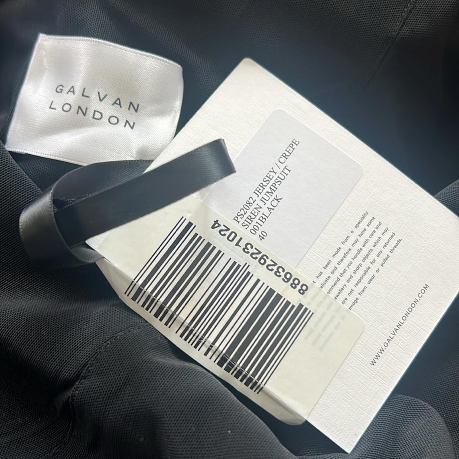 GALVAN Siren Scalloped Straight-Leg Jumpsuit in Black, US 8 NEW w/Tag $1,895