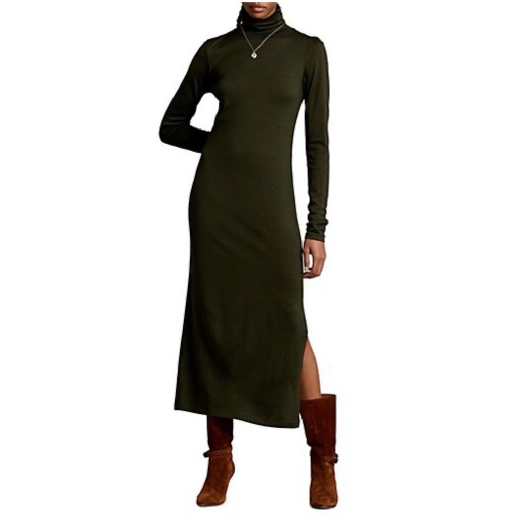 Polo Ralph Lauren Wool-Blend Turtleneck Midi-Dress Size L New w/Tag Retail $298