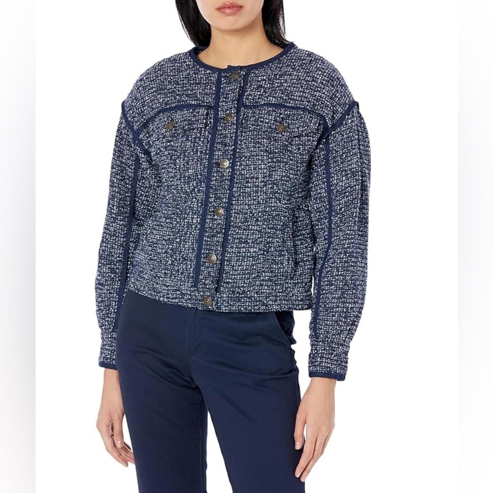 NEW Joie Malet Jacket in Midnight Navy Multi, Size 0 New w/Tag Retail $378