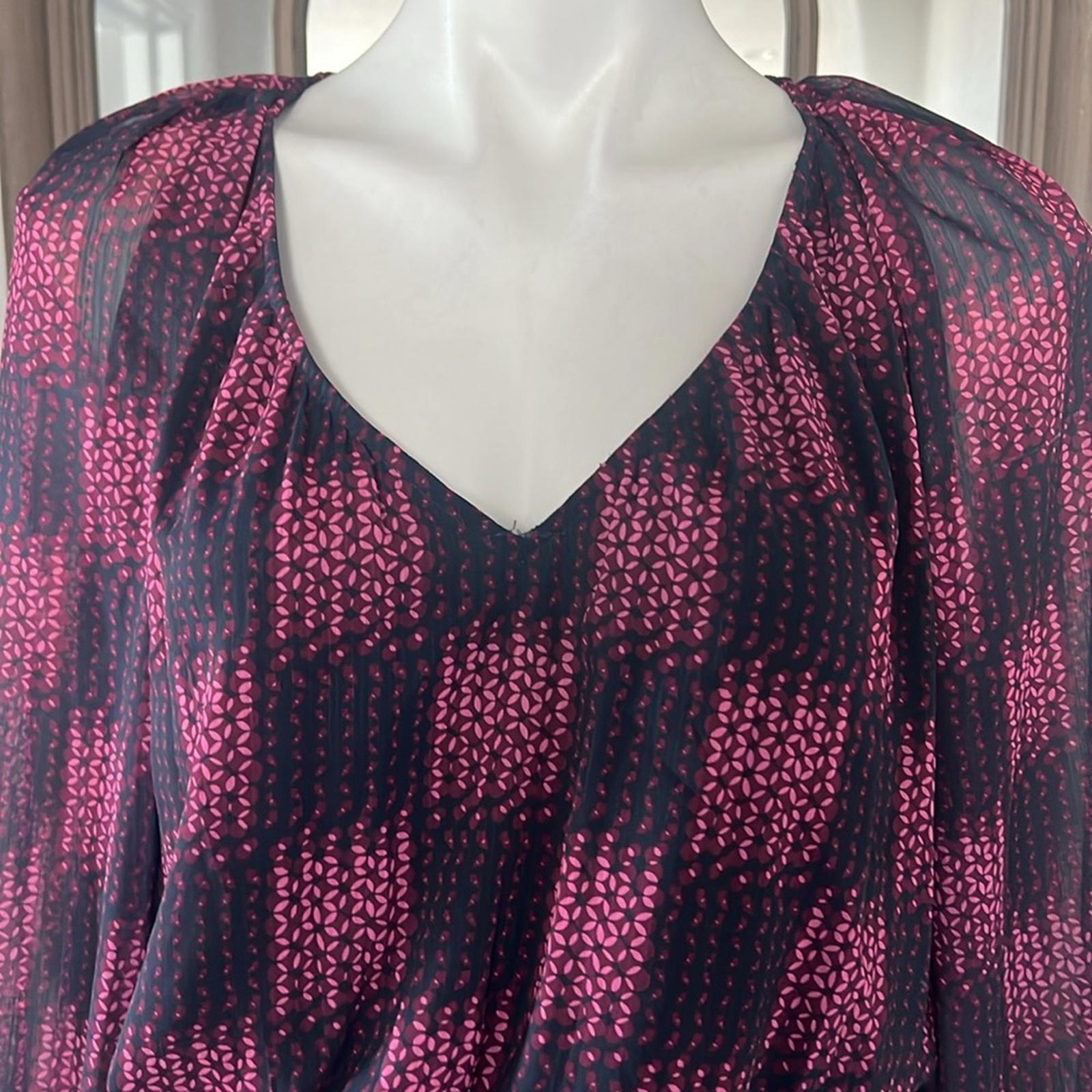 NEW Ramy Brook Jaylah Abstract Blouson Mini Dress in Boysenberry Size S $465