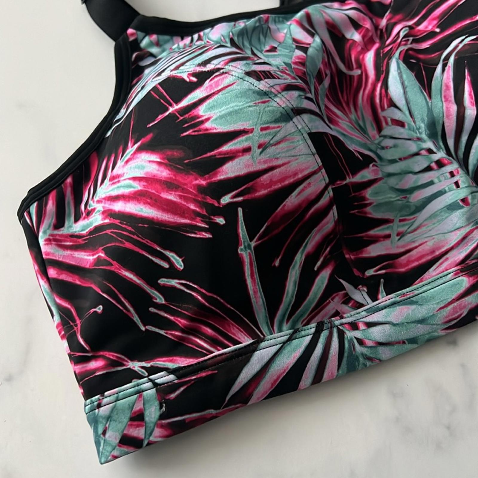 NEW Livi Active Palm Print Underwire Cross-Back Sports Bra, Size 18