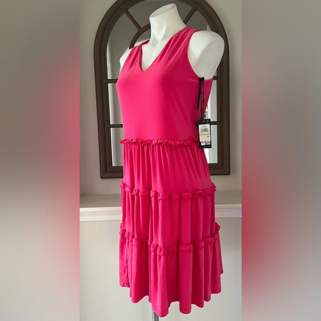 Tommy Hilfiger Tiered Jersey Shift Dress in Hibiscus Pink Size 4 NWT - SOLD OUT