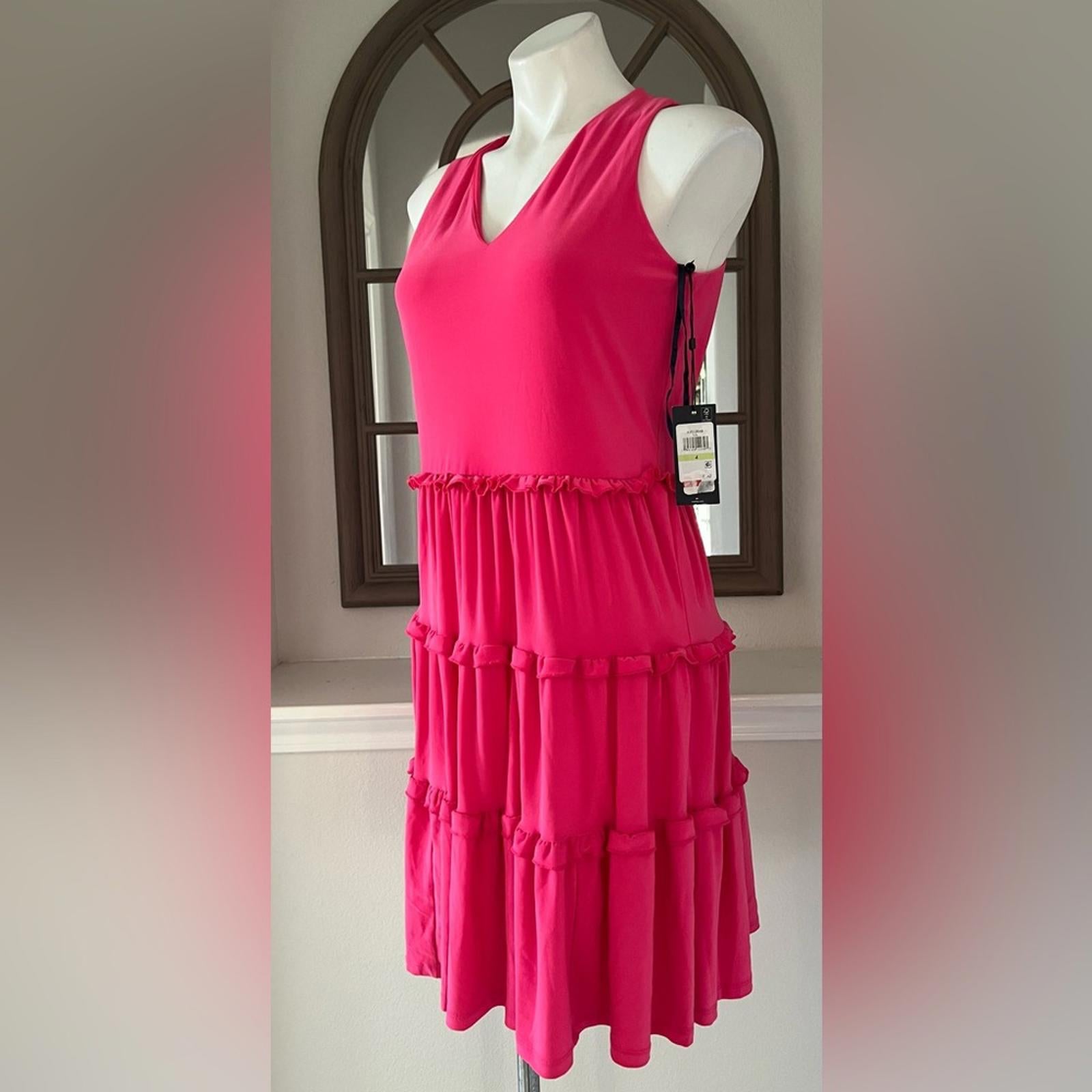 Tommy Hilfiger Tiered Jersey Shift Dress in Hibiscus Pink Size 4 NWT - SOLD OUT