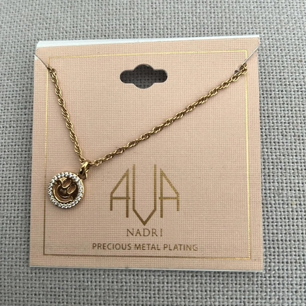 Ava Nadri 18kt. Gold Plated Brass Smiley Face Pendant Necklace, New w/Tag