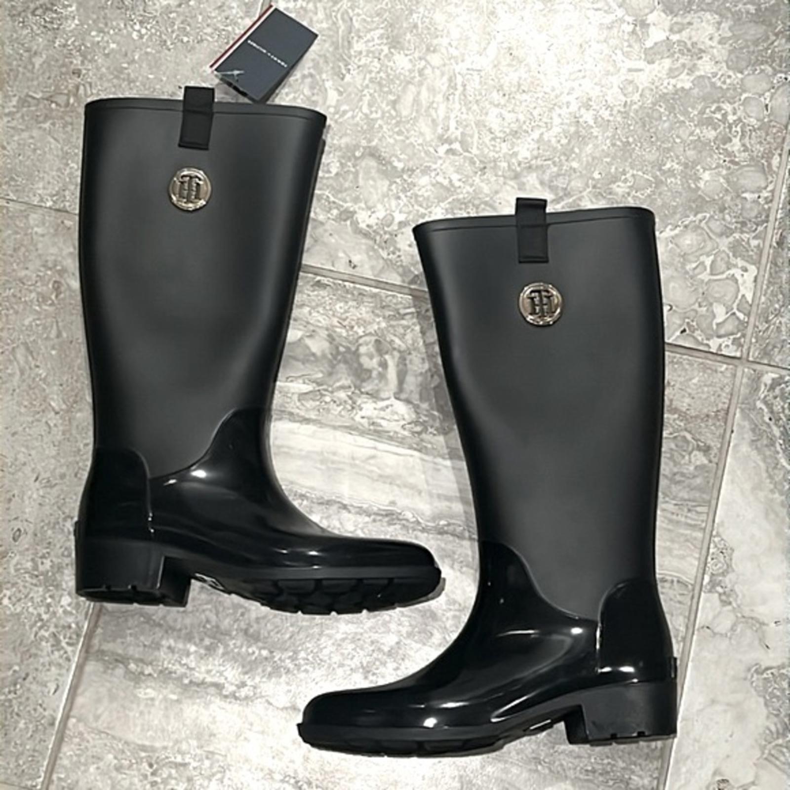 Tommy Hilfiger Karissa Rain Boots, Black Size 10 New w/Tag