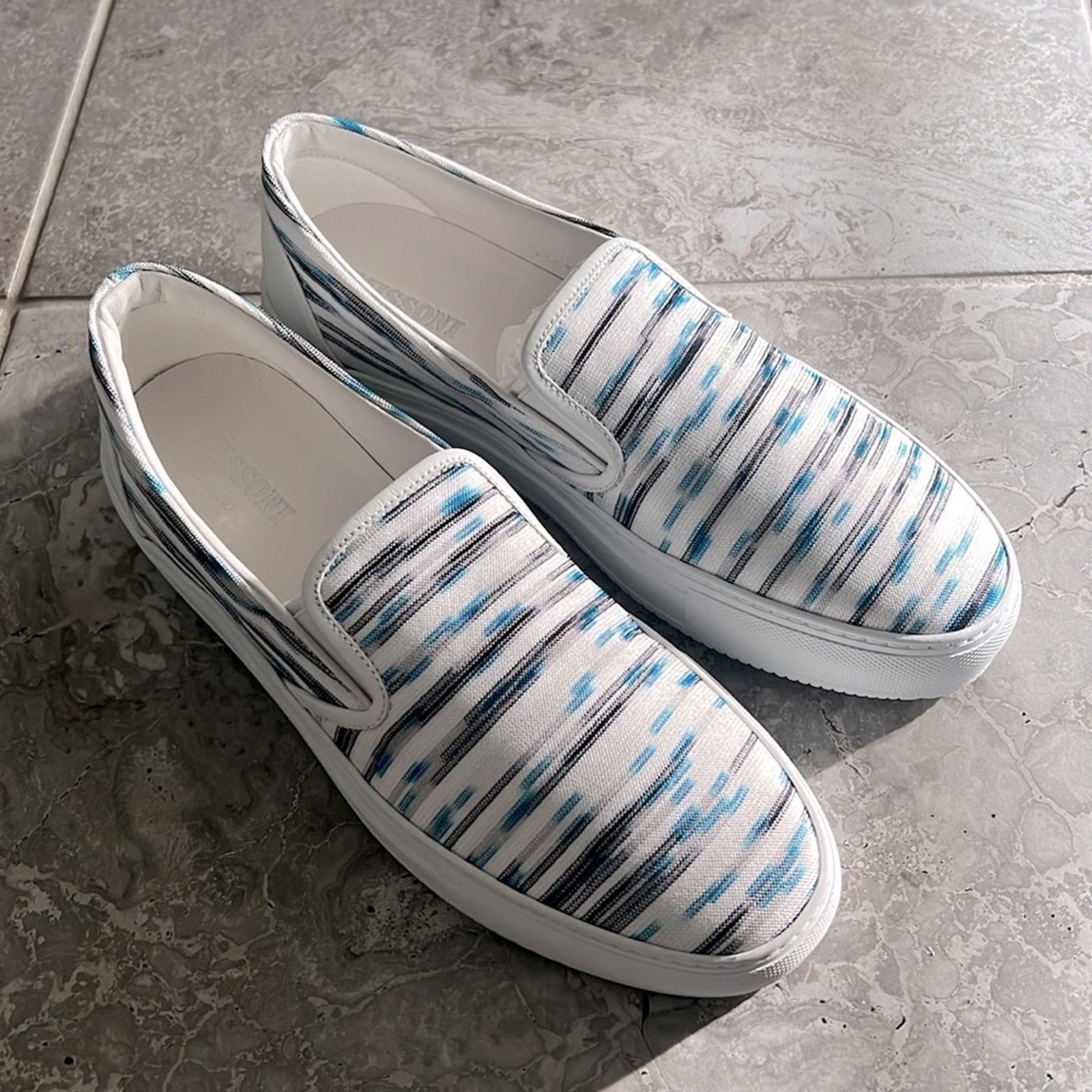 Missoni Space-Dyed Stretch-Knit Slip-On Sneakers, Size 43 NEW + DustBag $580