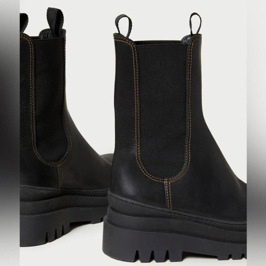 Loeffler Randall Carlota Pull On Chelsea Boots in Black, Size 6.5 New in Box