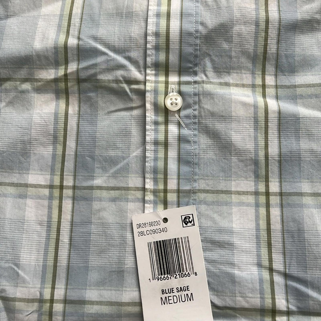 The Men’s Store Bloomingdale’s Plaid Button Up Dress Shirt Blue Sage Size M NWT