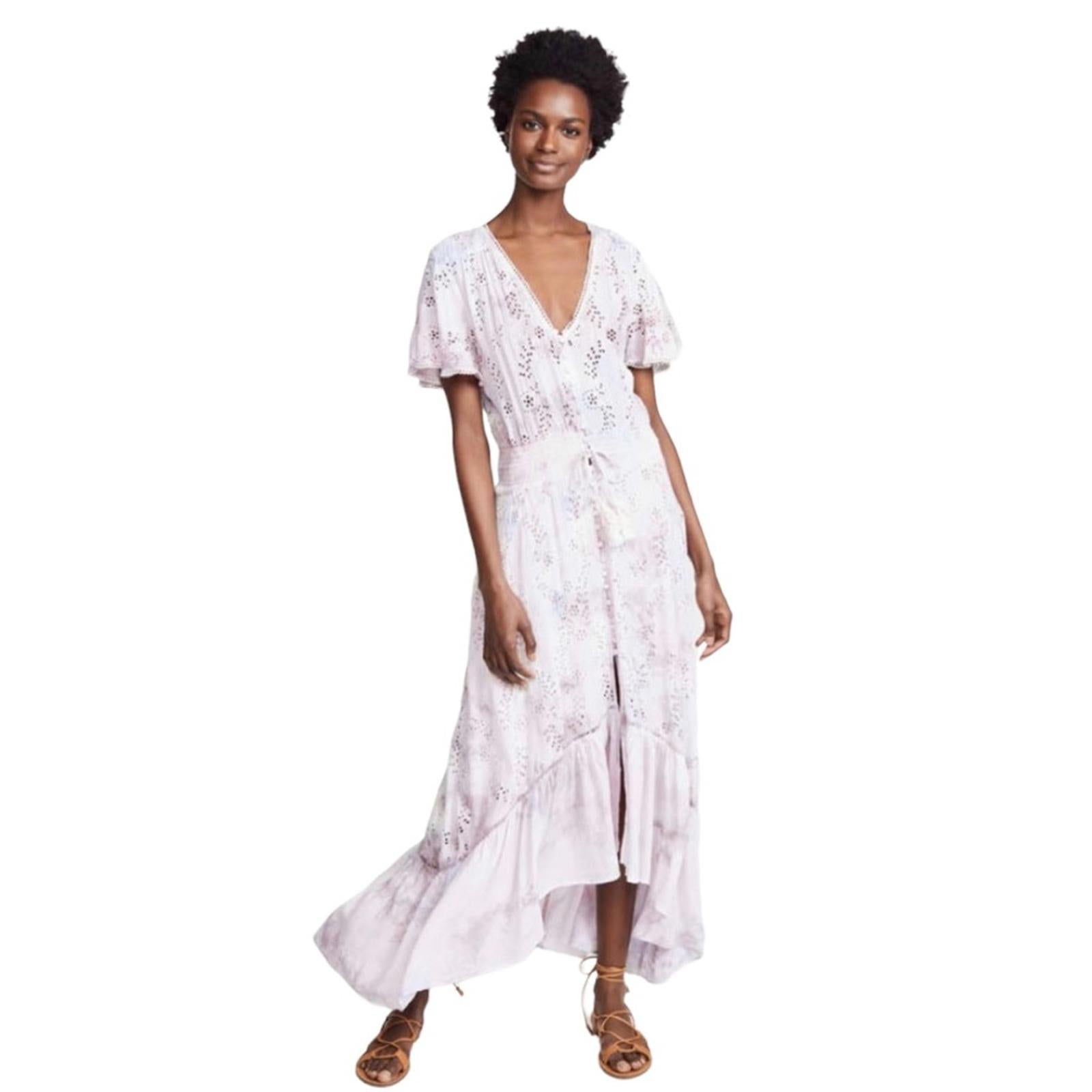 YFB “The Everything” Maxi Dress in White Hi-Low Hem Size L New w/Tag Retail $242