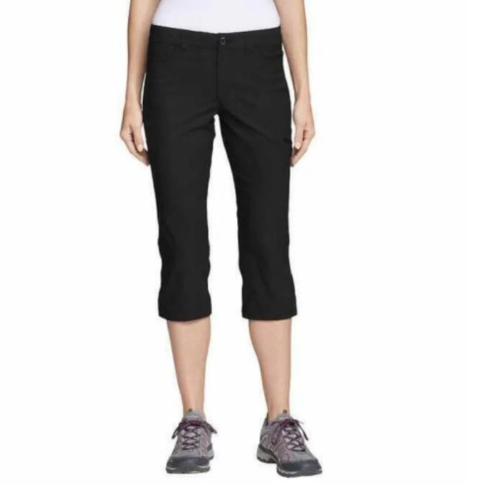NWT Eddie Bauer Rainer Capris Pants in Black, Size 16 New with Tag
