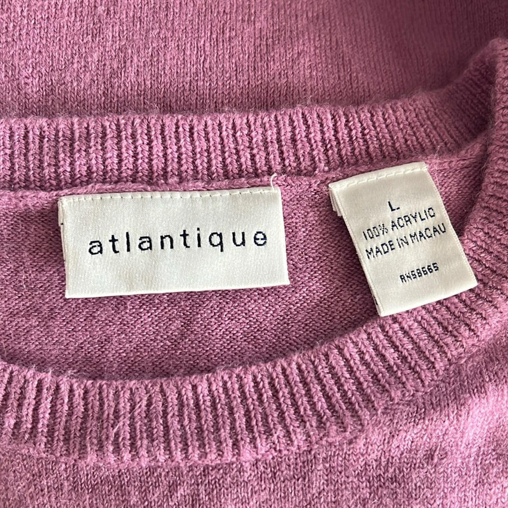 Atlantique Pink Crewneck Sweater, Size L New w/Tag