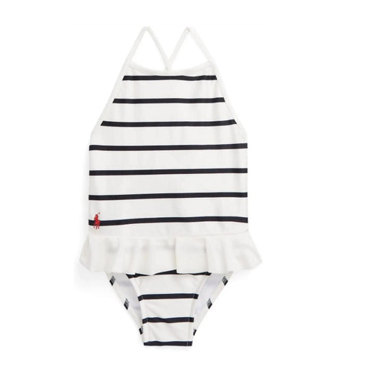 Polo Ralph Lauren Kids Striped Ruffled One-Piece Swimsuit (18M/24M) New w/Tag