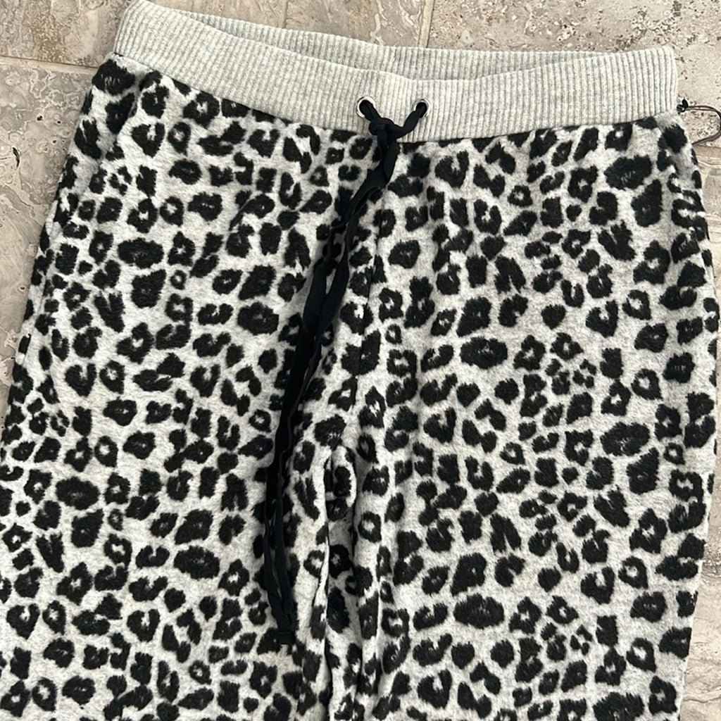 Vince Camuto Cheetah Print Jogger Pants in Grey & Black, Size XS New w/Tag
