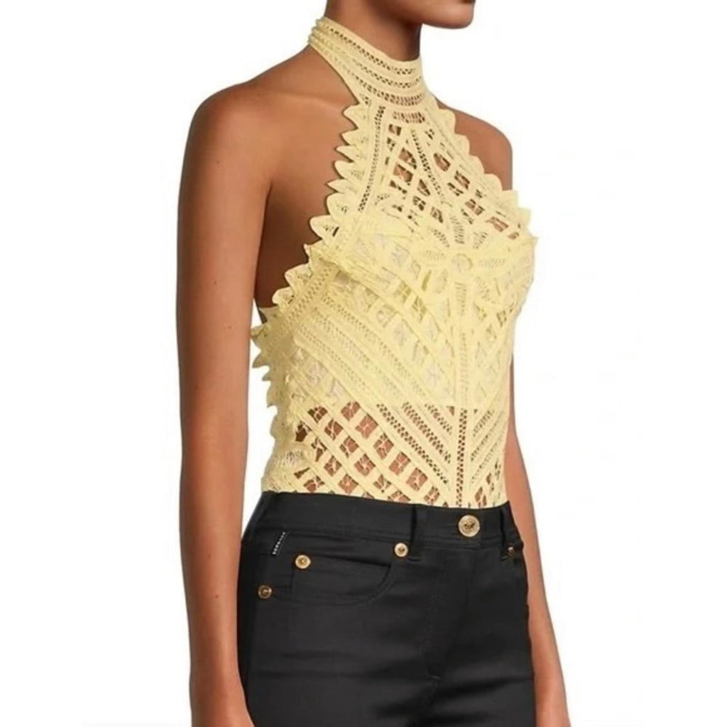 Intimately Free People Vintage Yellow Lace Bodysuit, NWT Size M