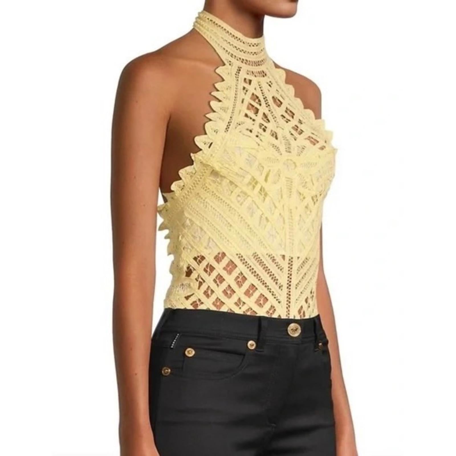Intimately Free People Vintage Yellow Lace Bodysuit, NWT Size M
