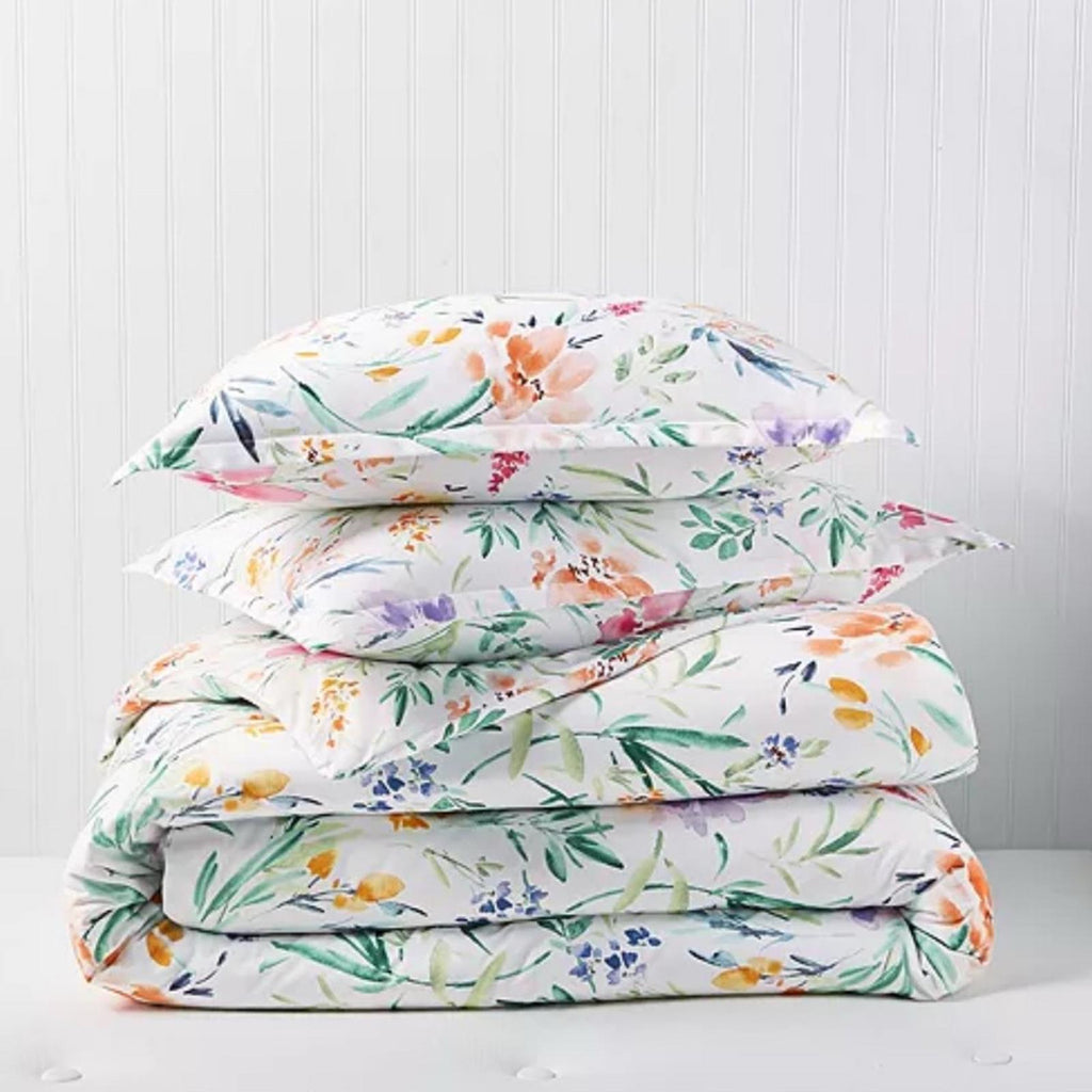 Sky Pastel Perennials Duvet Cover Set, Twin New in Box Retail $230