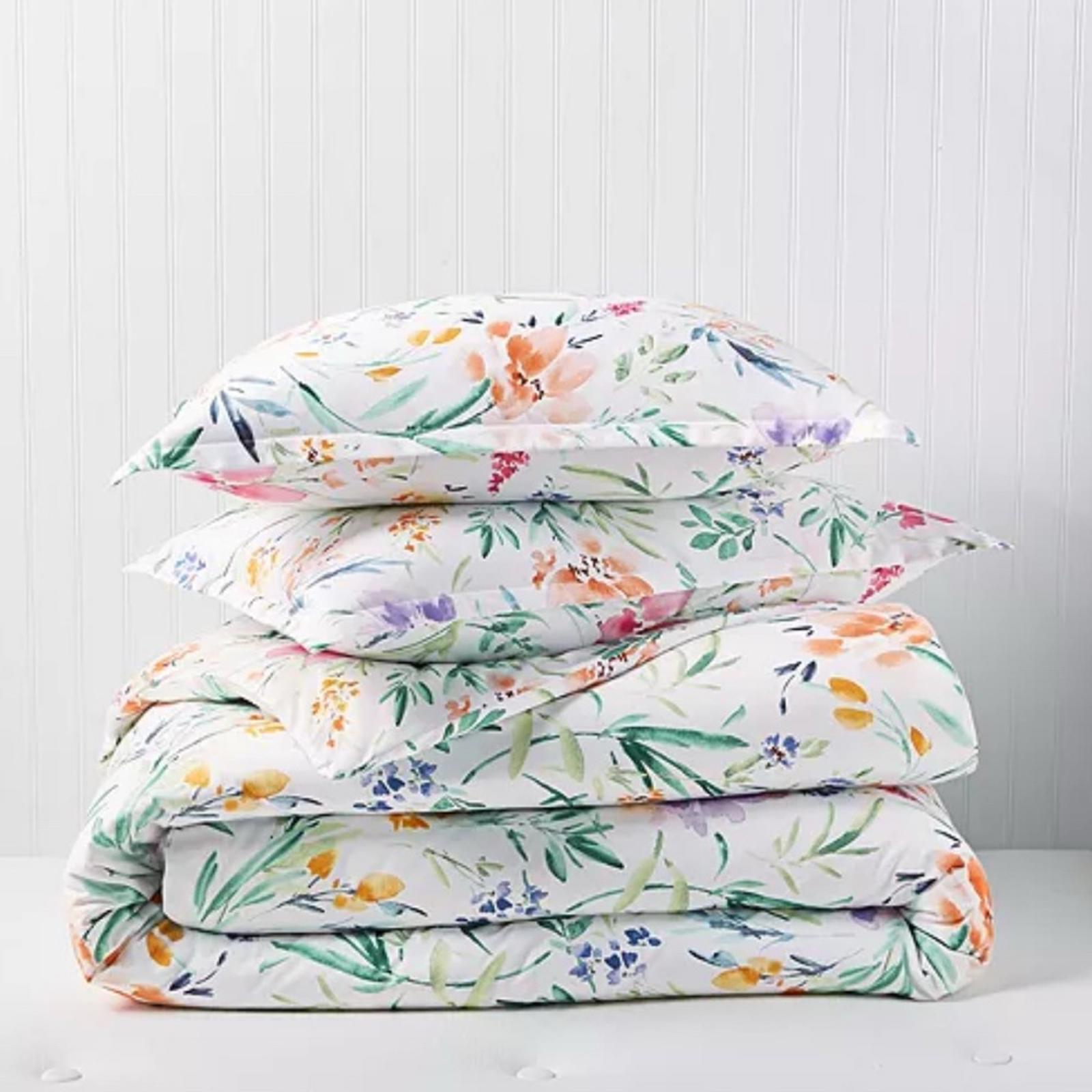 Sky Pastel Perennials Duvet Cover Set, Twin New in Box Retail $230