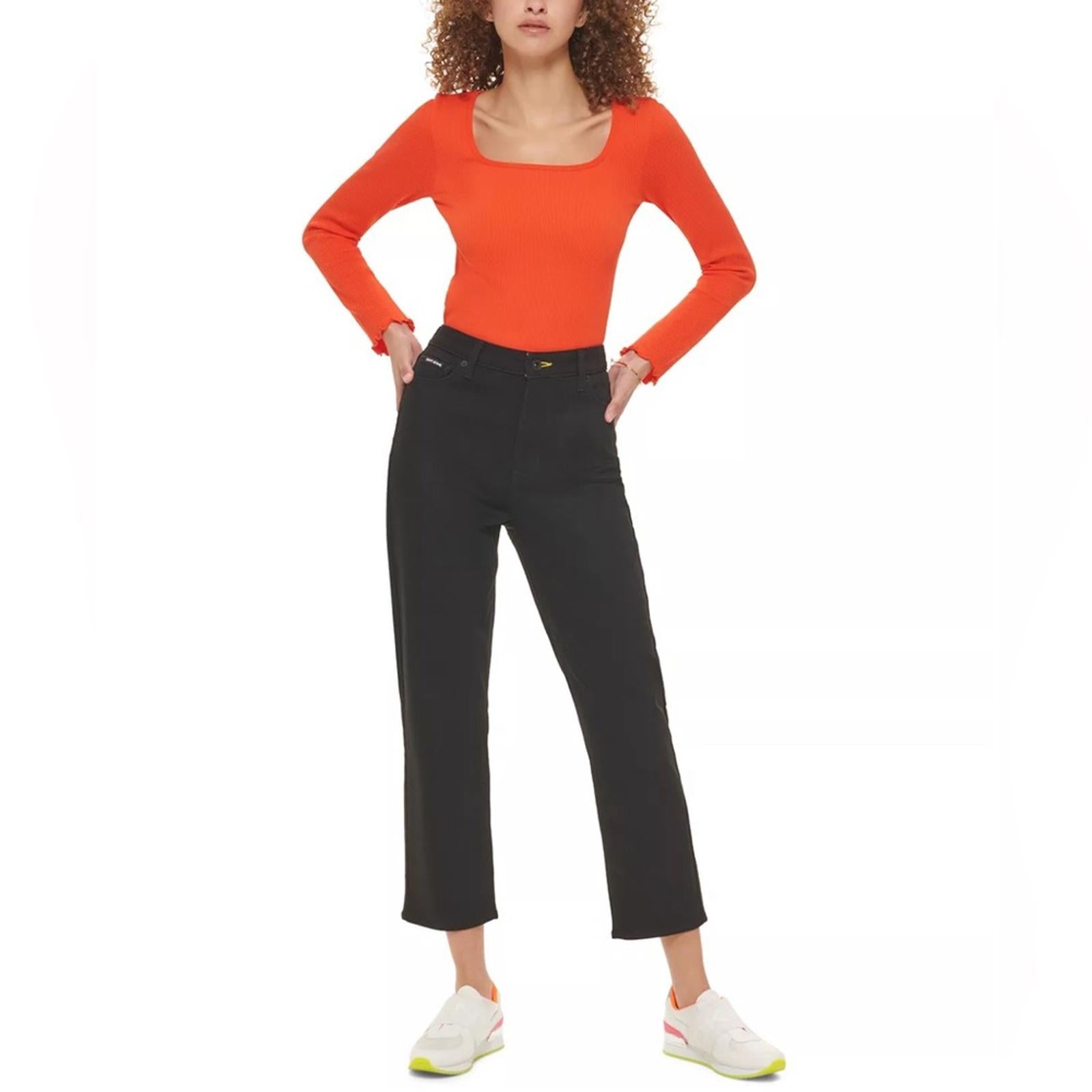DKNY JEANS Waverly Straight-Leg Jeans, Rinse Black Size 28/6 New w/Tag