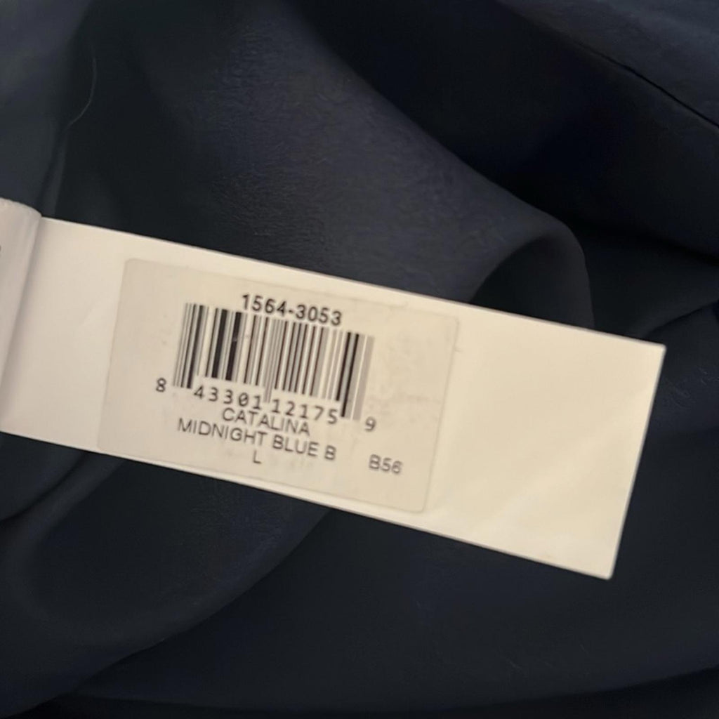 NEW Dress the Population Catalina Plunging V-Neck Dress, Midnight Blue Size L
