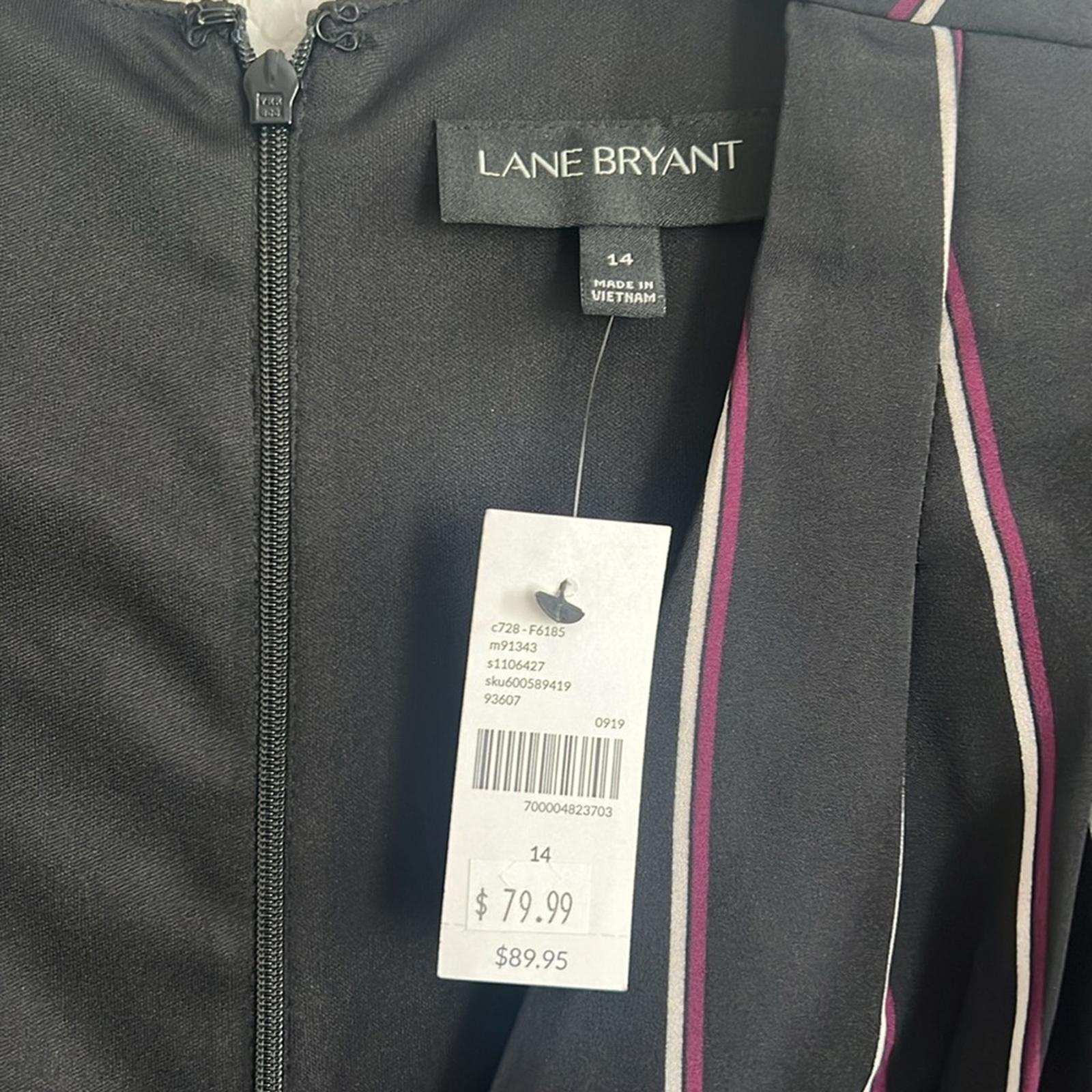 Lane Bryant Striped Faux Wrap Jumpsuit w/Belt, Size 14 New w/Tag