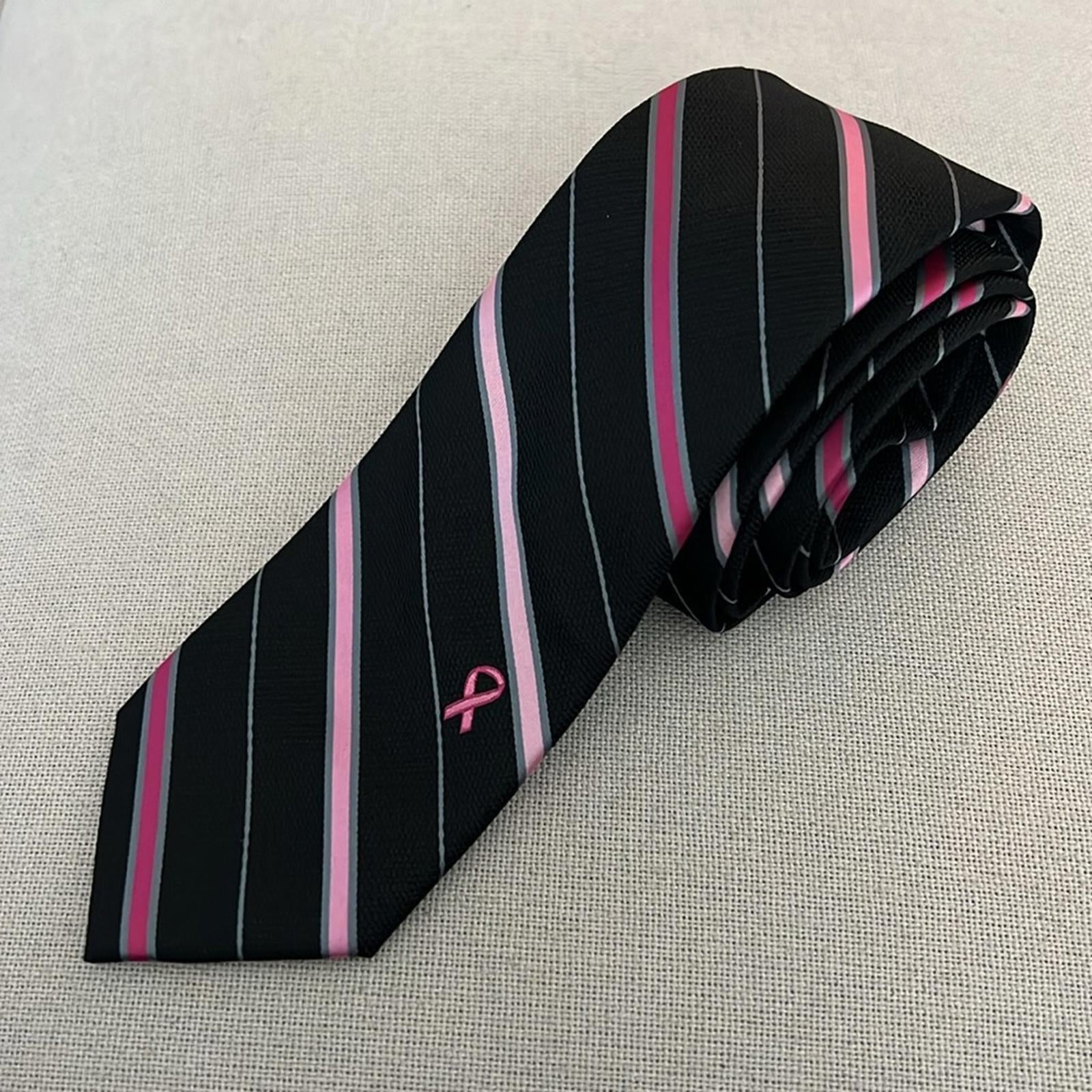 Susan G. Komen Striped Neck Tie, New w/Tag Retail $45