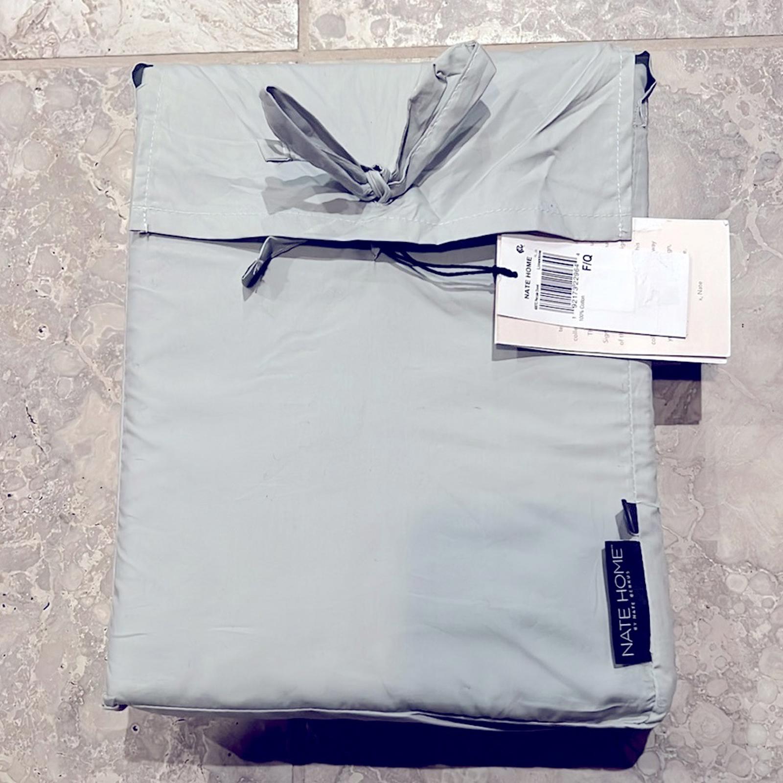 Nate Home by Nate Berkus 3-Piece 400TC Percale Duvet in Limestone Queen NWT $278