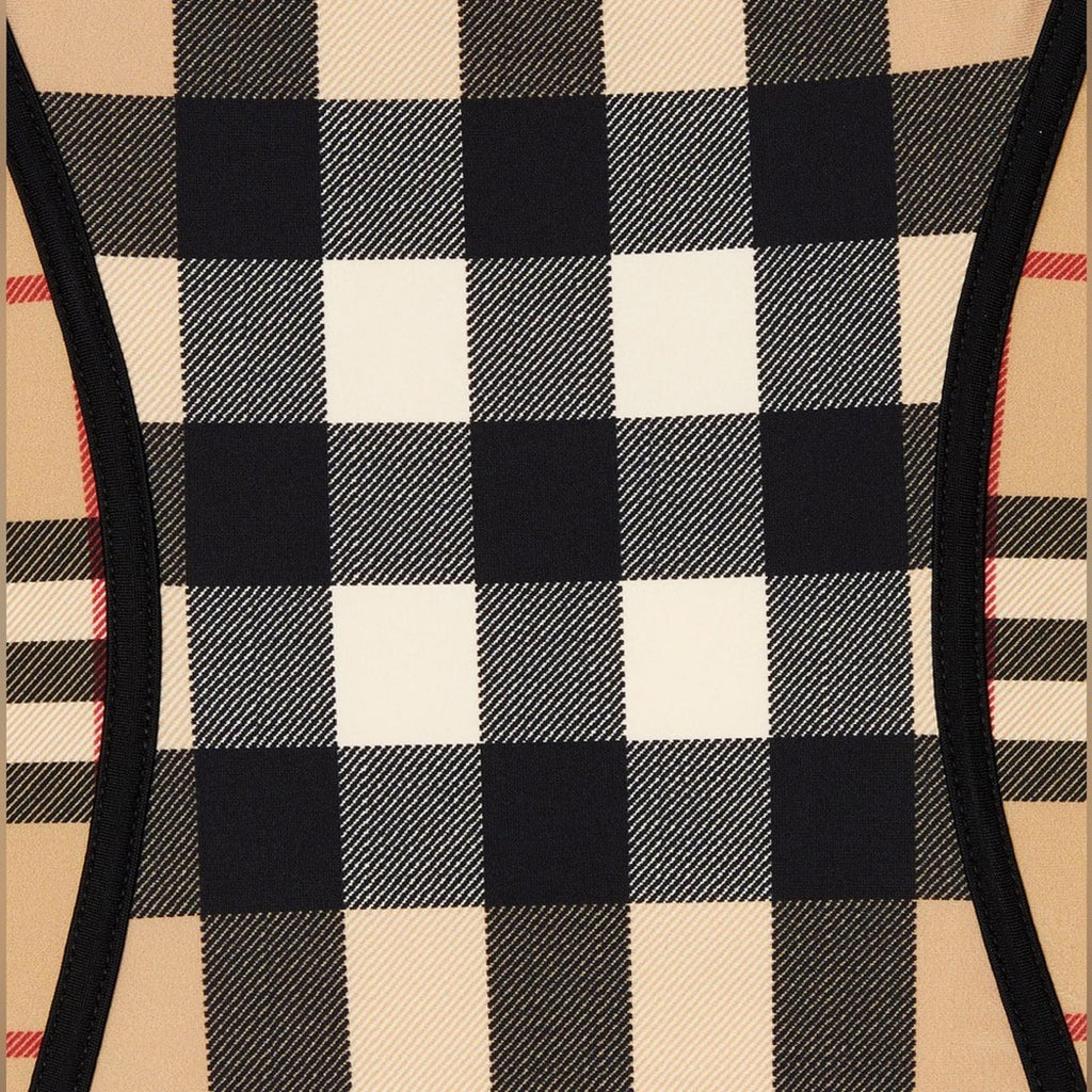 BURBERRY Kids Mini Nigella One Piece Swimsuit, Archive Beige Check Size 12M NWT