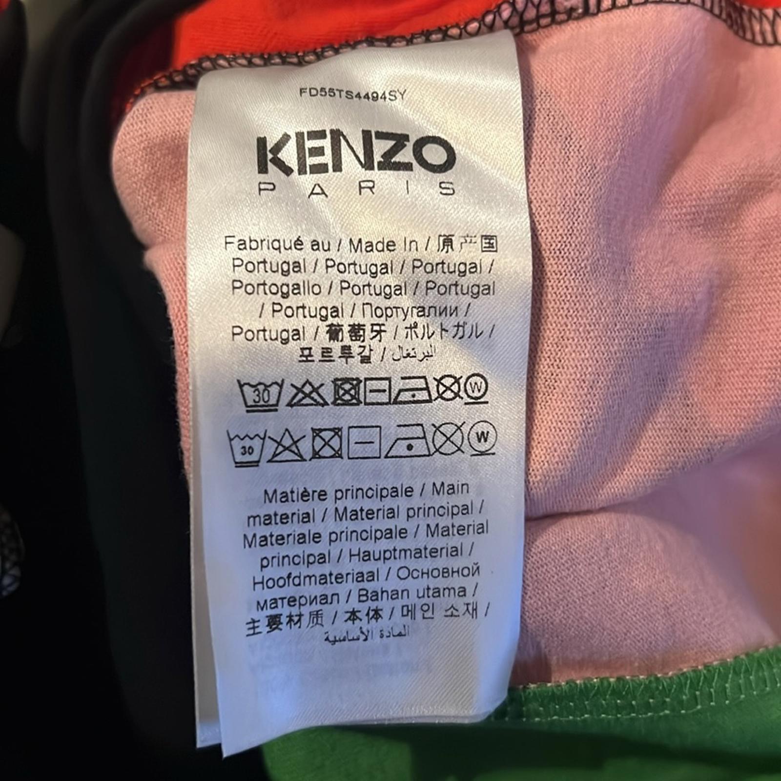 KENZO Flag Print Oversize Cotton T-Shirt, Size S New w/Tag Retail $475