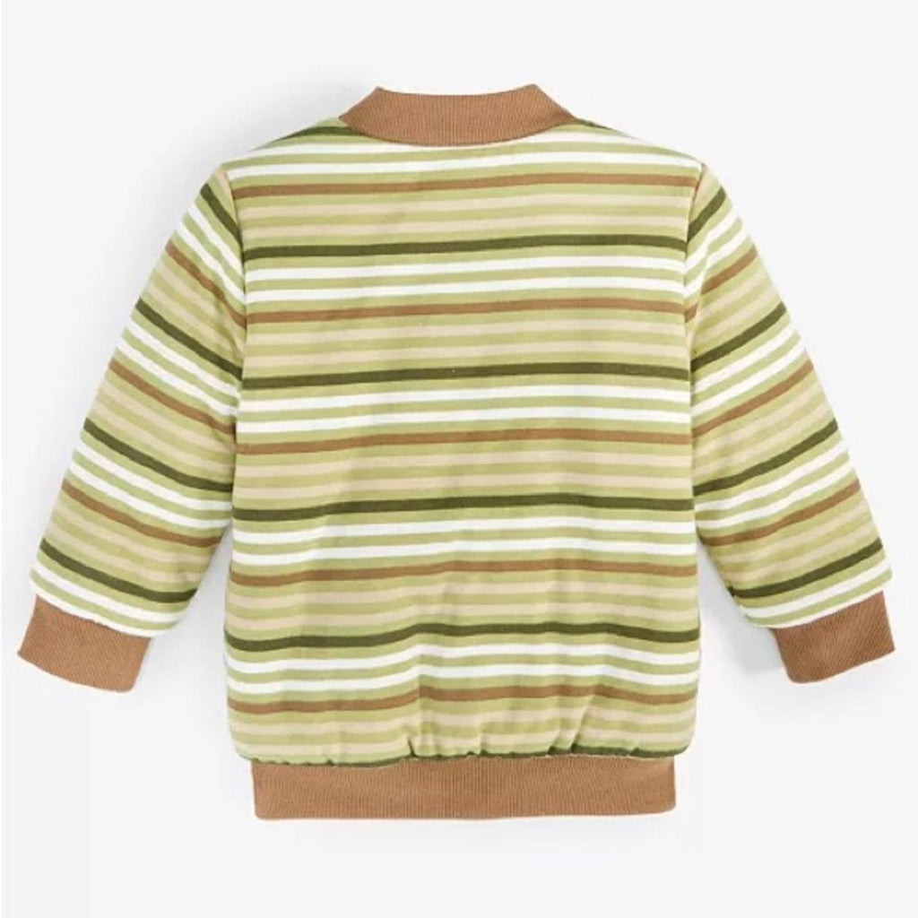 First Impressions Baby Boys Reversible Faux-Sherpa Striped Jacket, Size 0-3M NWT
