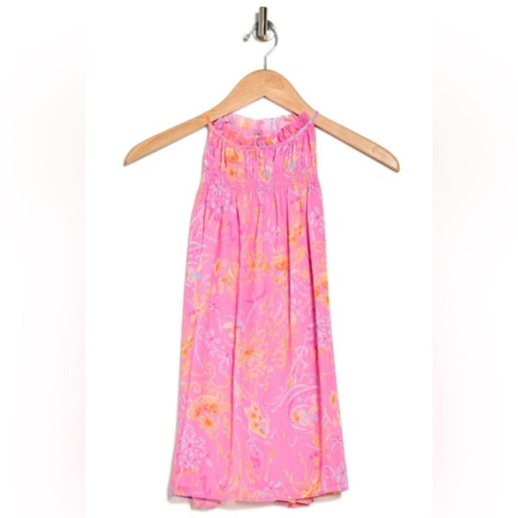 Ramy Brook Harlie Paisley Halter Neck Tank Top, Pink Size S New w/Tag $295
