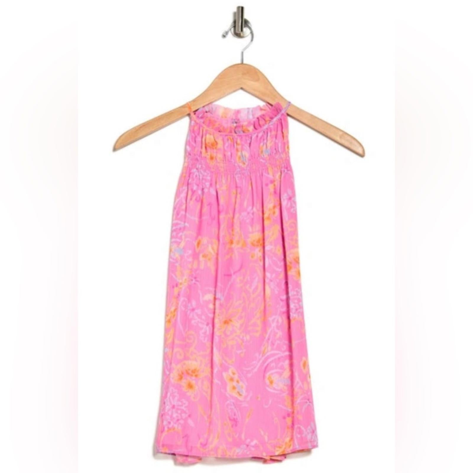 Ramy Brook Harlie Paisley Halter Neck Tank Top, Pink Size S New w/Tag $295