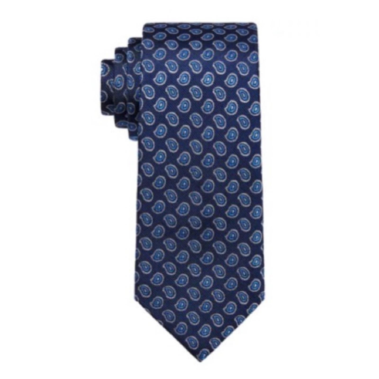 Tommy Hilfiger Men's Small Bold Paisley Tie in Blue/Navy, One Size, NWT