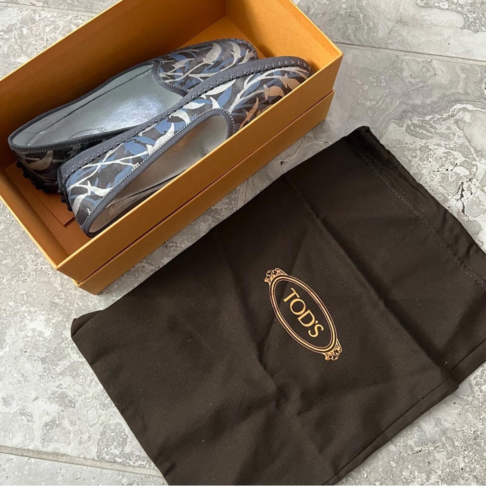 Tod’s Tess Patterned Slip-On Flats, Antracite Size EU 37.5 New in Box +DustBag