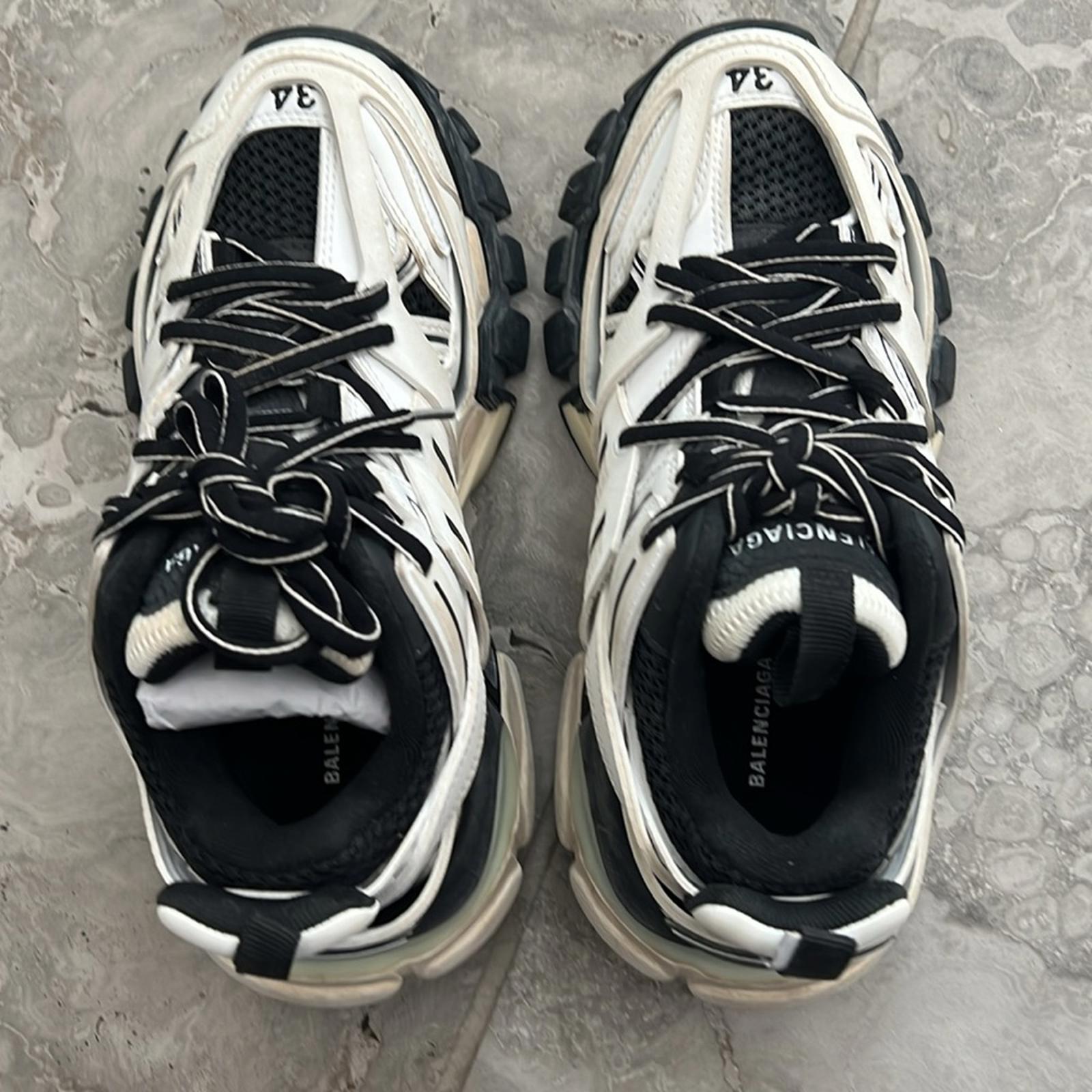Balenciaga Track Sneakers, White/Black +Extra Shoe Laces Size EU34 US4 EXCELLENT