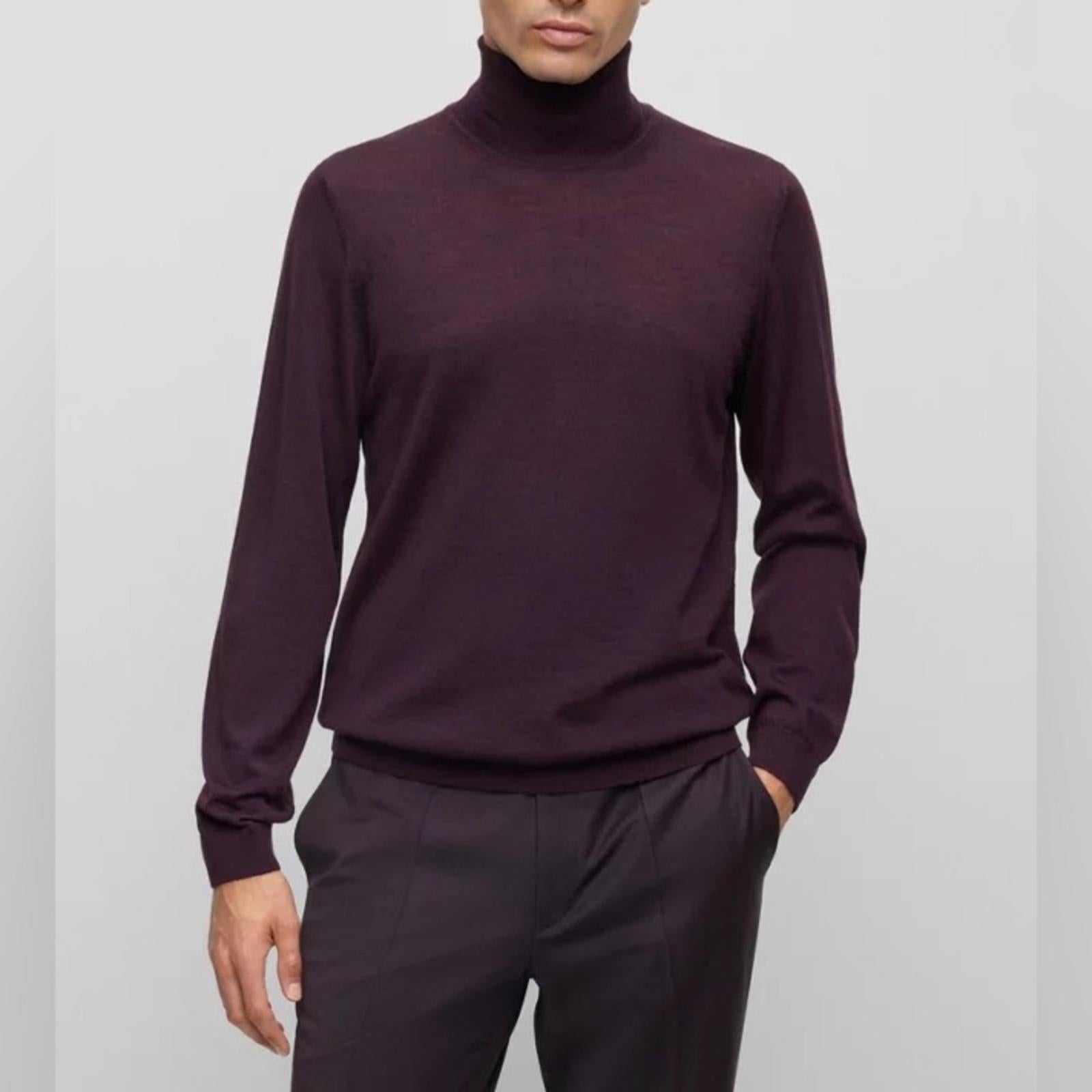 BOSS Slim-Fit Rollneck Sweater in Merino Wool, Size XL New w/Tag $198