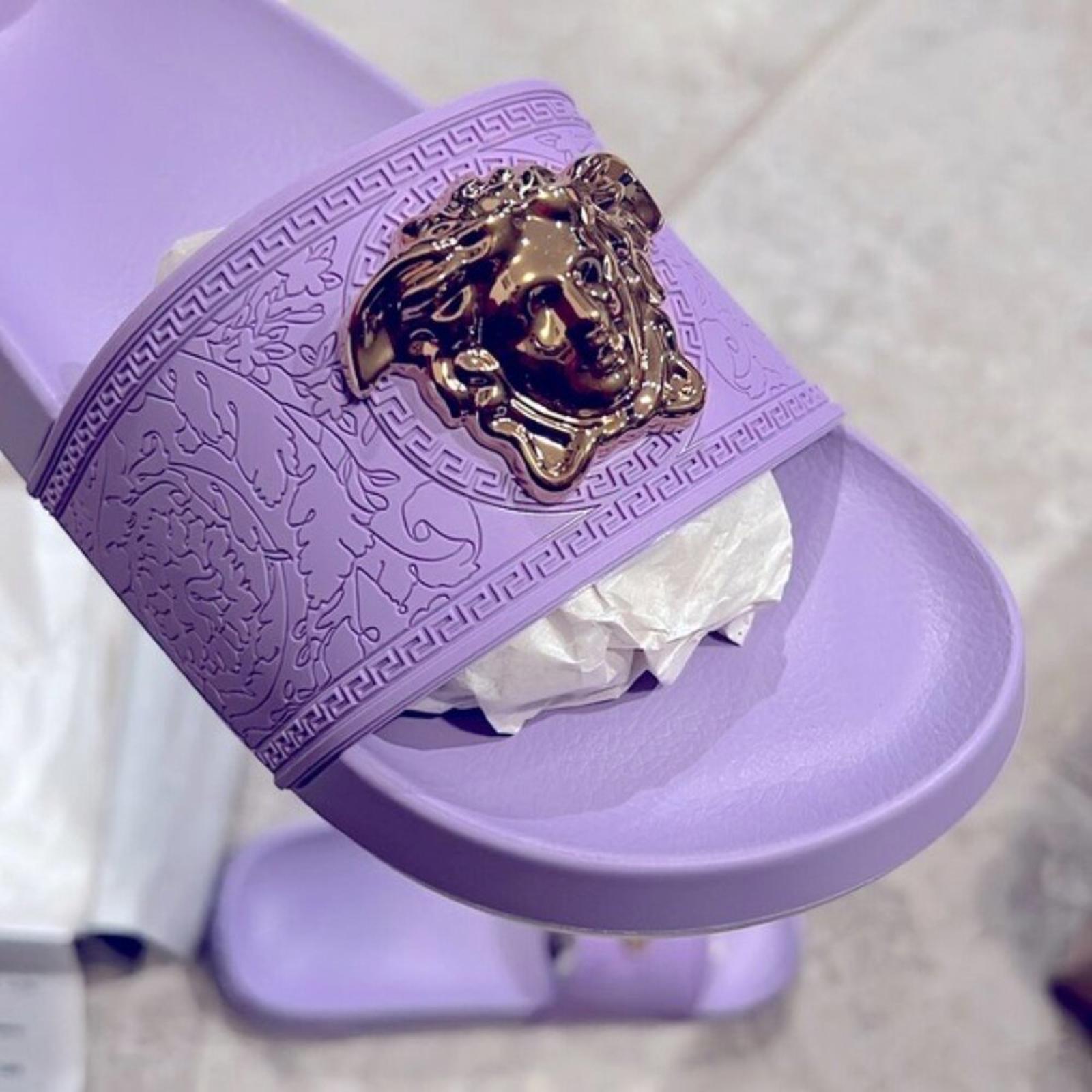 Versace Medusa Slide Sandals in Purple, Size EU36 New in Box